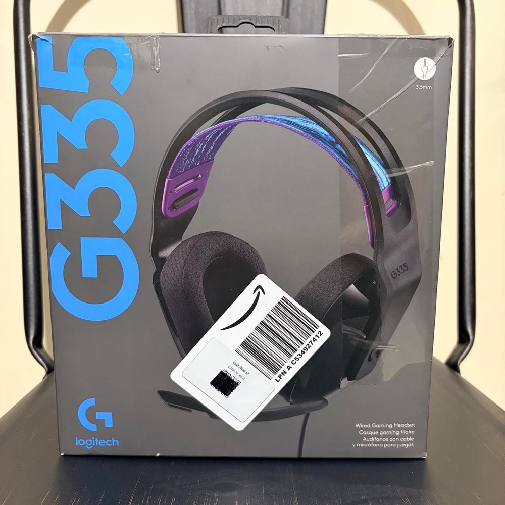 Logitech G335 Wired Gaming Headset 3.5mm Boom Mic Black Purple NEW
